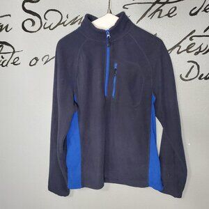 STARTER 1/4 Zip Fleece Sweatshirt, Activewear, Pullover Navy & Blue, S